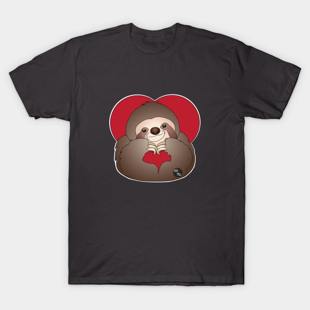 Hand Heart Sloth T-Shirt by AltTabStudio